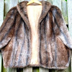 Regina Glenara Glenoit Vintage Brown Black Mink Fur Cape Coat